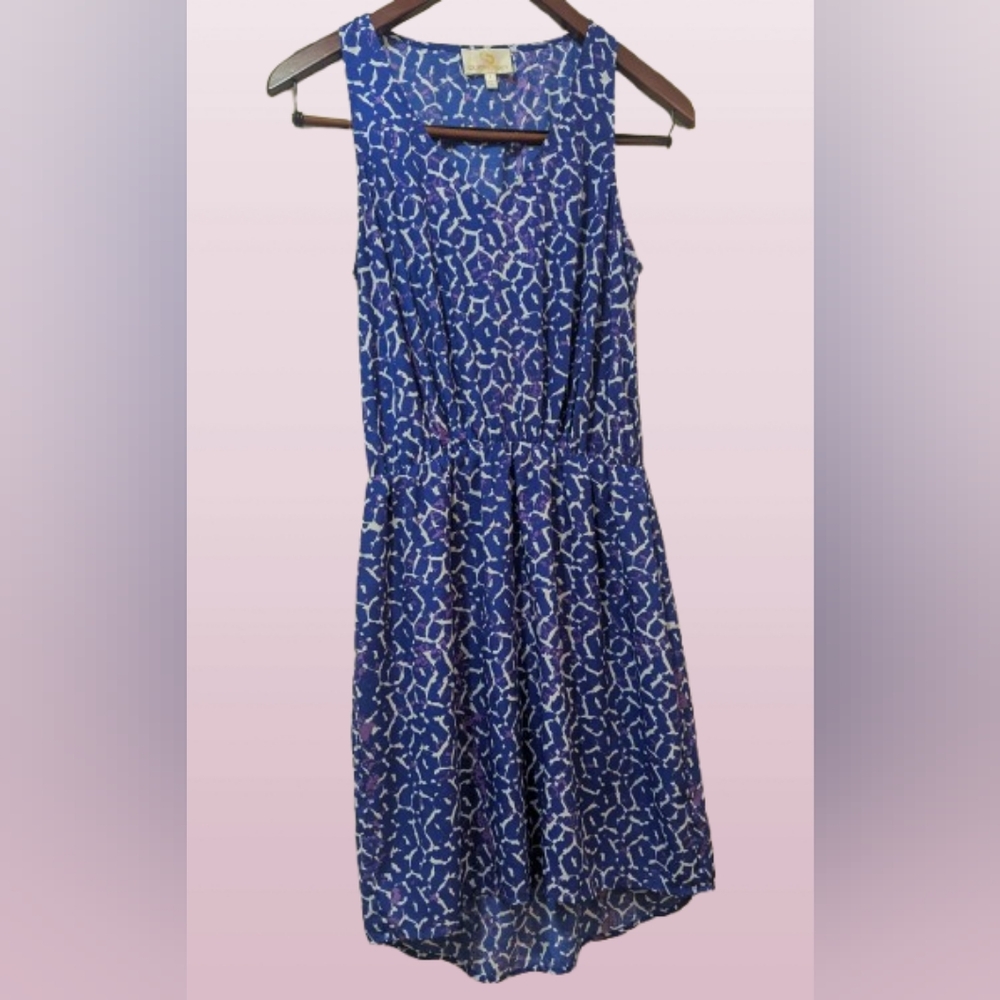 Collective Concepts Blue Purple Geometric Mini Dress Size Small